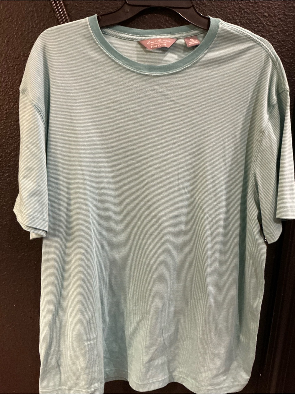 Daniel Cremieux Pima Cotton Mens XL Mint Striped Short Sleeve T Shirt
